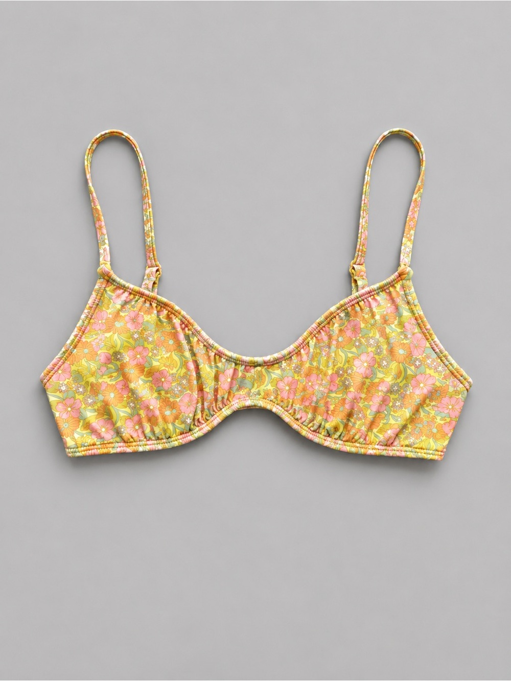 Dippin' Daisy's Yellow & Pink Floral Bikini Scoop Top